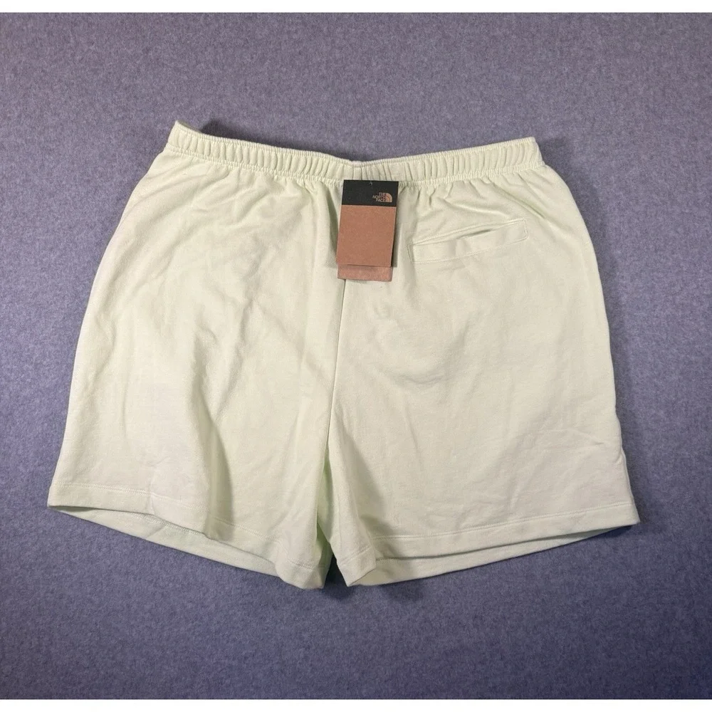 The North Face Simple Logo Fleece Shorts Lime Cream Large NWT